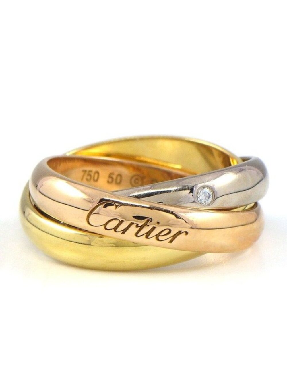 Cartier Ring Trinity Classic Model Three Color Diamond